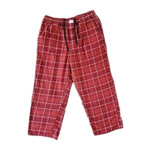ORVIS Perfect Flannel Pajama Lounge Bottoms Men's XL 100% Cotton Red Plaid Thick